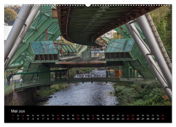 Produktbild: Die Wuppertaler Schwebebahn (hochwertiger Premium Wandkalender 2026 DIN A2 quer), Kunstdruck in Hochglanz
