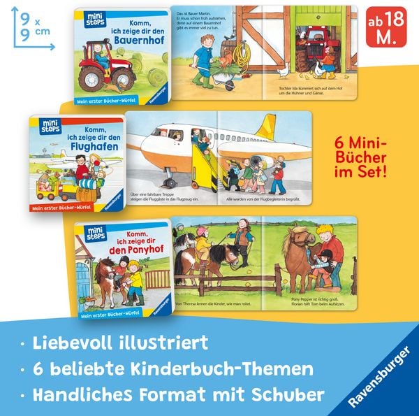 Produktbild: Ministeps: Mein erster Bücher-Würfel: Kita, Zoo und Feuerwehr (Bücher-Set)