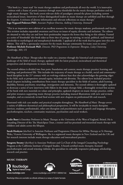Produktbild: The Handbook of Music Therapy