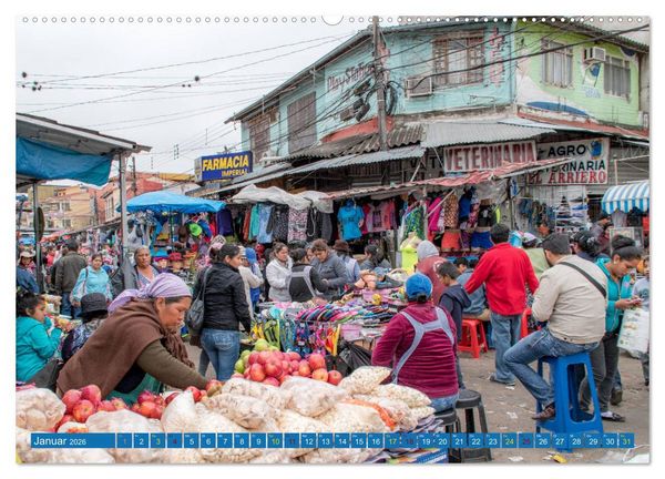 Produktbild: Farbenfrohes Bolivien (hochwertiger Premium Wandkalender 2026 DIN A2 quer), Kunstdruck in Hochglanz