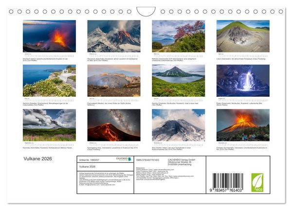 Produktbild: Vulkane 2026 (Wandkalender 2026 DIN A4 quer), CALVENDO Monatskalender