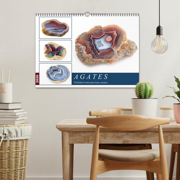 Produktbild: Agates - Polished semi-precious stones (Wall Calendar 2026 DIN A3 landscape), CALVENDO 12 Month Wall Calendar