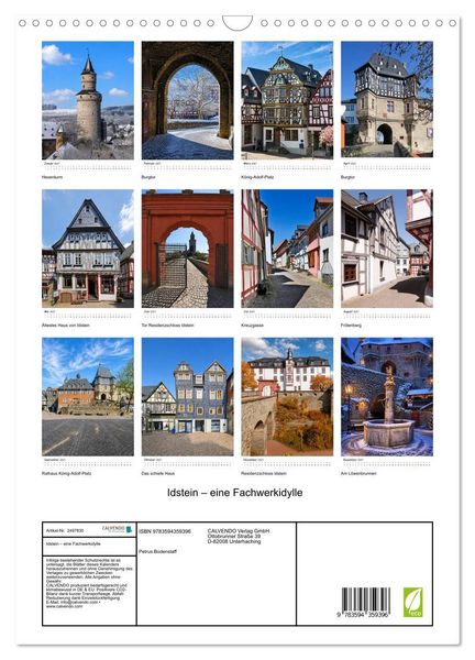 Produktbild: Idstein &ndash; eine Fachwerkidylle (Wandkalender 2027 DIN A3 hoch), CALVENDO Monatskalender