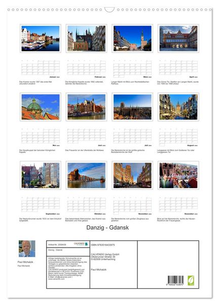 Produktbild: Danzig - Gdansk (Wandkalender 2026 DIN A2 hoch), CALVENDO Monatskalender
