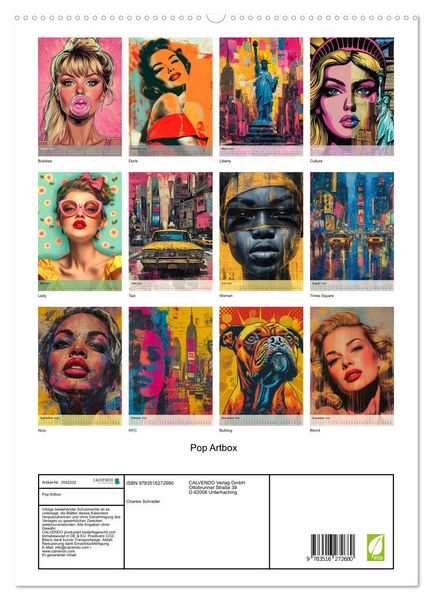 Produktbild: Pop Artbox (hochwertiger Premium Wandkalender 2026 DIN A2 hoch), Kunstdruck in Hochglanz