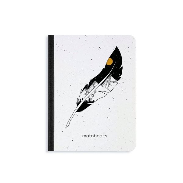 Produktbild: Notizbuch A6 blanko aus Graspapier mit Samenpapier-Cover &ndash; Samenbuch &ndash; Farbe: Feather &ndash; matabooks