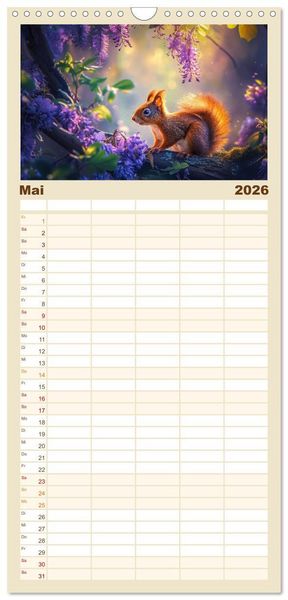 Produktbild: Familienplaner 2026 - Zauberhafte Waldmomente mit 5 Spalten (Wandkalender, 21 x 45 cm) CALVENDO