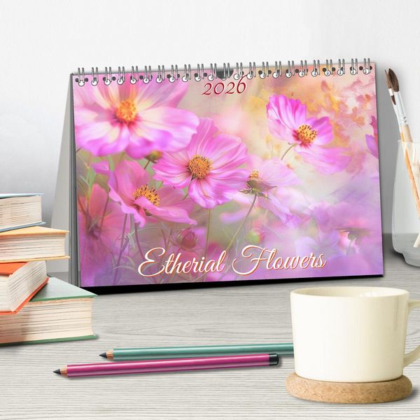 Produktbild: Etherial flowers (Desk Calendar 2026 DIN A5 landscape), CALVENDO 12 Month DeskCalendar