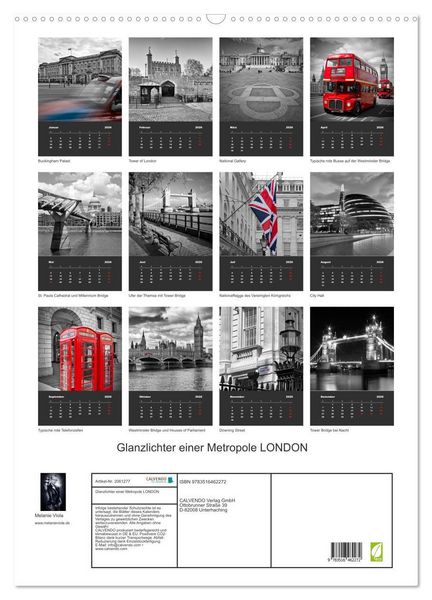 Produktbild: Glanzlichter einer Metropole LONDON (Wandkalender 2026 DIN A2 hoch), CALVENDO Monatskalender