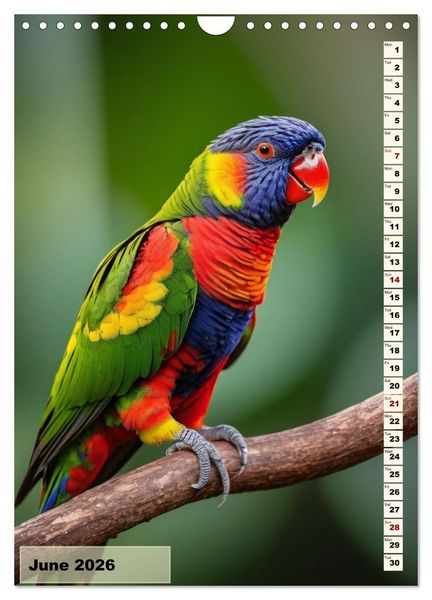 Produktbild: Colourful birds (Wall Calendar 2026 DIN A4 portrait), CALVENDO 12 Month Wall Calendar