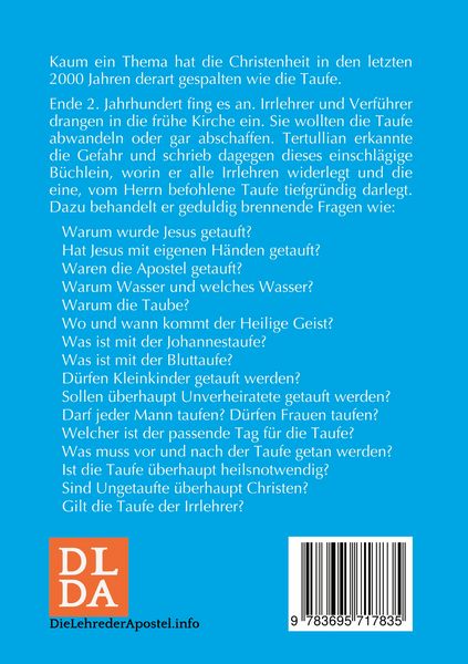Produktbild: &Uuml;ber die Taufe