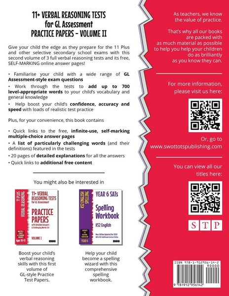 Produktbild: 11+ Verbal Reasoning Tests for GL Assessment Practice Papers with Detailed Answers & Challenging Words List