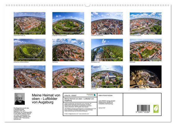 Produktbild: Meine Heimat von oben - Luftbilder von Augsburg (hochwertiger Premium Wandkalender 2026 DIN A2 quer), Kunstdruck in Hochglanz