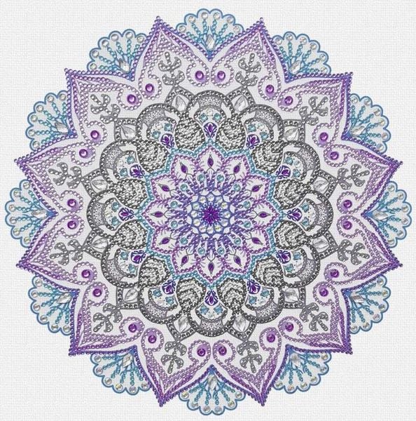 Produktbild: URSUS Erwachsenen-Bastelsets Diamond Painting, Diamanten Mandala, t&uuml;rkis/lila/anthrazit, Set 12