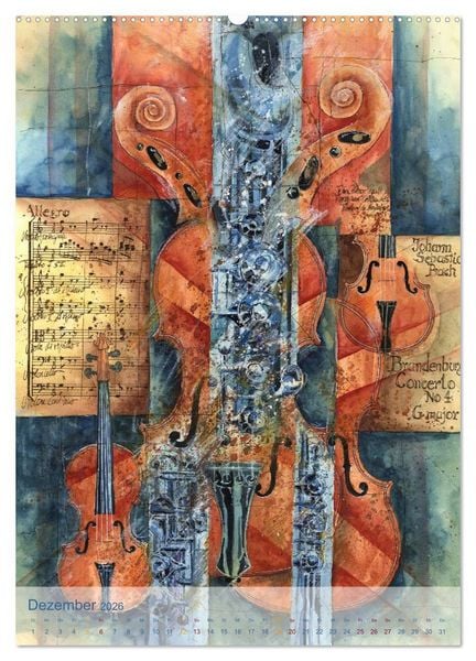 Produktbild: MUSIK Impressionen (Wandkalender 2026 DIN A2 hoch), CALVENDO Monatskalender