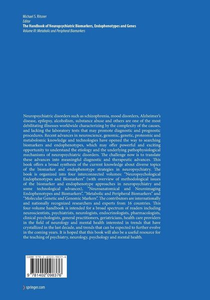 Produktbild: The Handbook of Neuropsychiatric Biomarkers, Endophenotypes and Genes