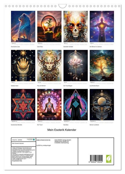 Produktbild: Mein Esoterik Kalender (Wandkalender 2026 DIN A3 hoch), CALVENDO Monatskalender