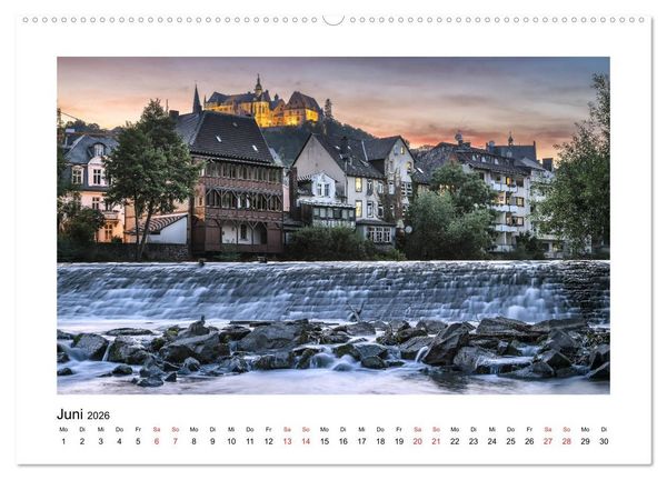 Produktbild: Marburg an der Lahn - ein Jahr in Bildern (hochwertiger Premium Wandkalender 2026 DIN A2 quer), Kunstdruck in Hochglanz
