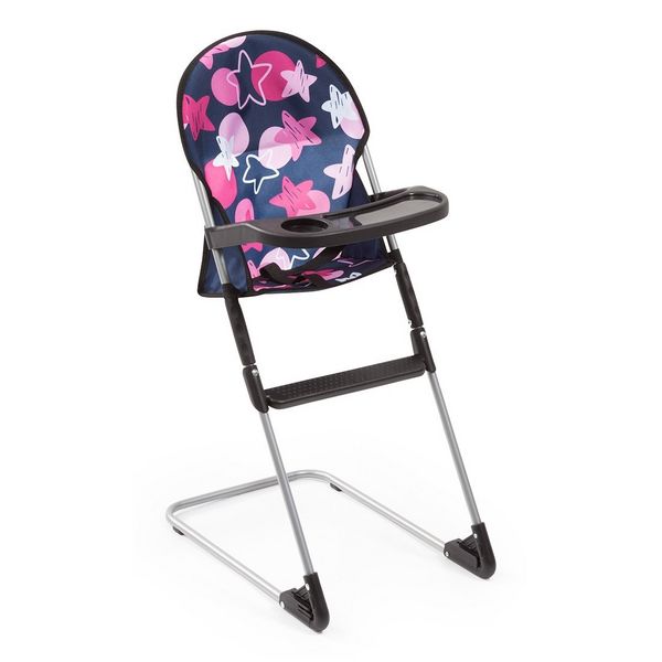 Produktbild: Bayer Design 61769AB - Puppen Set 9 in 1 mit Reisebett, Tasche, Spielbogen, Hochstuhl, Plastik Geschirr, Puppenzubeh&ouml;r, blau, pink, Sterne