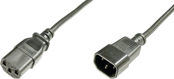 Digitus Strom Anschlusskabel [1x Kaltgeräte-Stecker C14 - 1x Kaltgeräte-Buchse C13] 1.20 m Schwarz