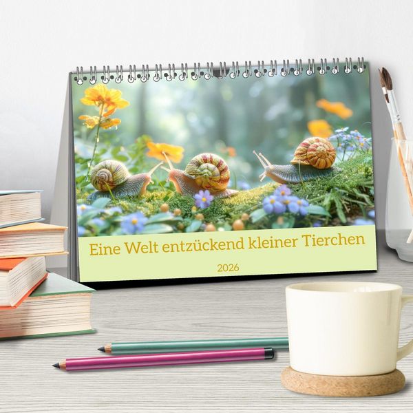 Produktbild: Eine Welt entz&uuml;ckend kleiner Tierchen (Tischkalender 2026 DIN A5 quer), CALVENDO Monatskalender