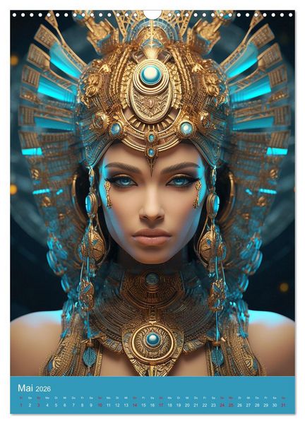 Produktbild: Antike Priesterinnen. Kunstvolle Fantasy-Portraits (Wandkalender 2026 DIN A3 hoch), CALVENDO Monatskalender