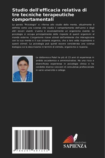 Produktbild: Studio dell'efficacia relativa di tre tecniche terapeutiche comportamentali