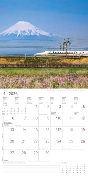 Produktbild: Eisenbahnen 2026 - Broschürenkalender 30x30 cm (30x60 geöffnet) - Kalender mit Platz für Notizen - Steam Engines - Bildkalender - Wandkalender