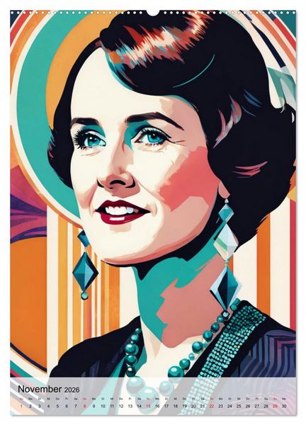 Produktbild: Art Deco Retro Portr&auml;ts (hochwertiger Premium Wandkalender 2026 DIN A2 hoch), Kunstdruck in Hochglanz