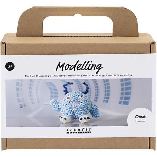 Produktbild: Creativ Company DIY Sets Modellieren Mini Kreativ Set Modellieren, Hellblau, Monster Bobby, Kreativ Box