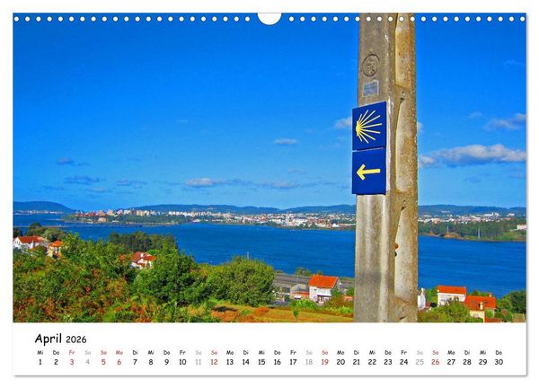 Produktbild: Jakobsweg - Camino Ingles (Wandkalender 2026 DIN A3 quer), CALVENDO Monatskalender