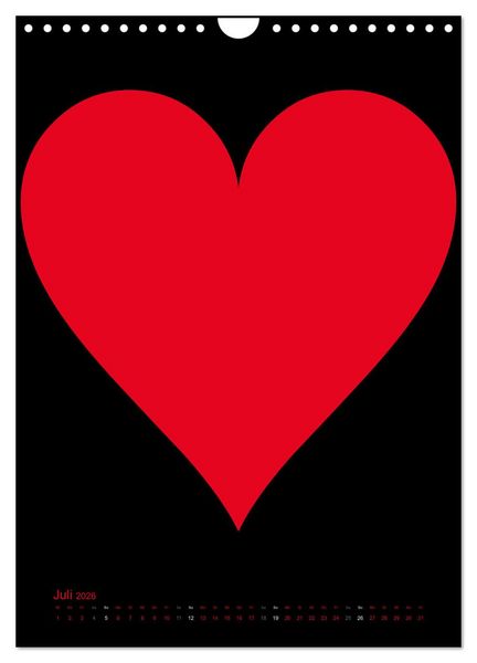 Produktbild: Foto- und Bastelkalender &bdquo;LIEBE&ldquo; in der Farbe Schwarz (Wandkalender 2026 DIN A4 hoch), CALVENDO Monatskalender