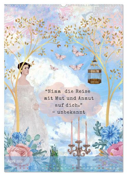 Produktbild: Vintage Vibes &ndash; Frauen, Kunst und Worte (Wandkalender 2026 DIN A2 hoch), CALVENDO Monatskalender