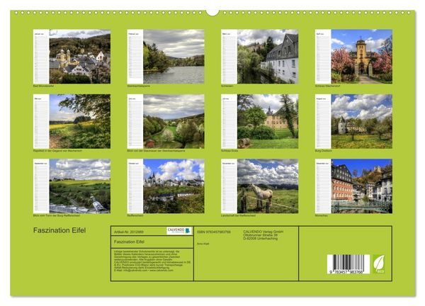 Produktbild: Faszination Eifel (hochwertiger Premium Wandkalender 2026 DIN A2 quer), Kunstdruck in Hochglanz