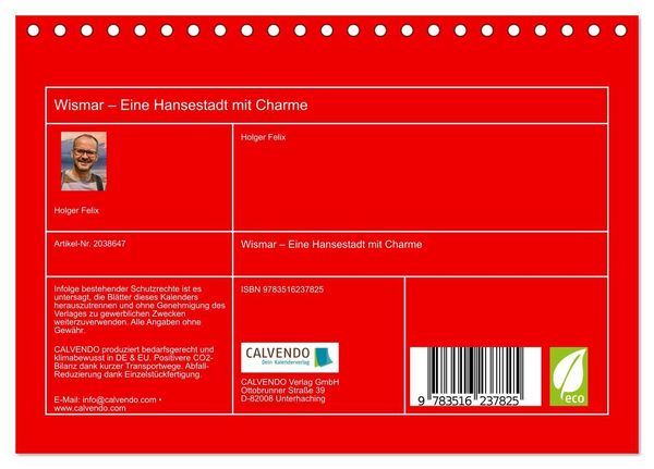 Produktbild: Wismar &ndash; Eine Hansestadt mit Charme (Tischkalender 2026 DIN A5 quer), CALVENDO Monatskalender