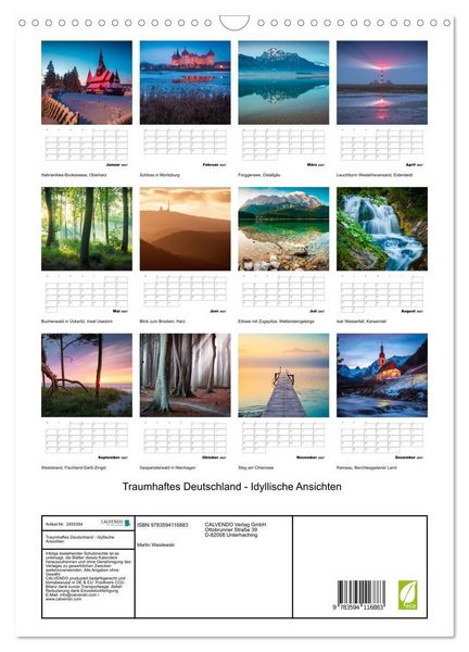 Produktbild: Traumhaftes Deutschland - Idyllische Ansichten (Wandkalender 2027 DIN A3 hoch), CALVENDO Monatskalender