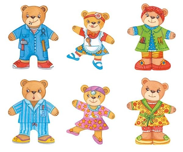 Produktbild: Anziehpuppenpuzzle B&auml;renfamilie, goki basic.