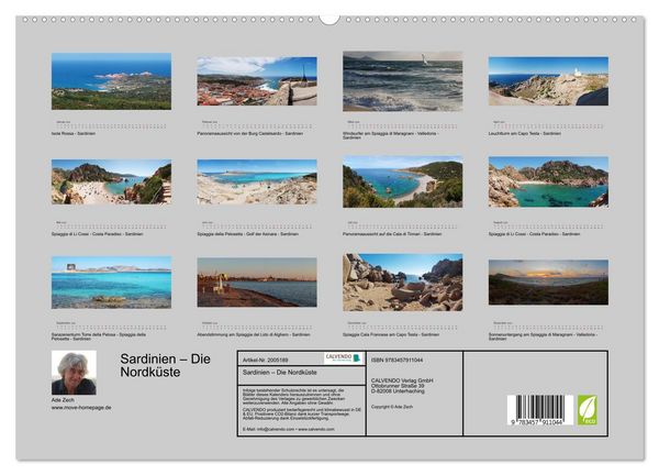 Produktbild: Sardinien &ndash; Die Nordk&uuml;ste (hochwertiger Premium Wandkalender 2026 DIN A2 quer), Kunstdruck in Hochglanz