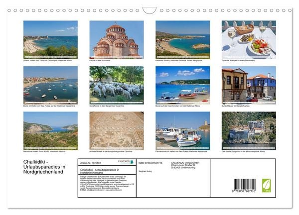 Produktbild: Chalkidiki - Urlaubsparadies in Nordgriechenland (Wandkalender 2026 DIN A3 quer), CALVENDO Monatskalender