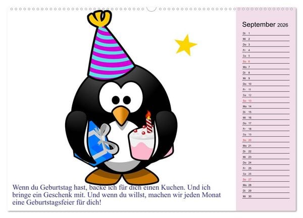 Produktbild: Pinguin-Elfe (Wandkalender 2026 DIN A2 quer), CALVENDO Monatskalender