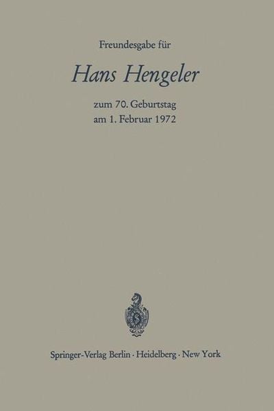 Produktbild: Freundesgabe f&uuml;r Hans Hengeler zum 70. Geburtstag am 1. Februar 1972