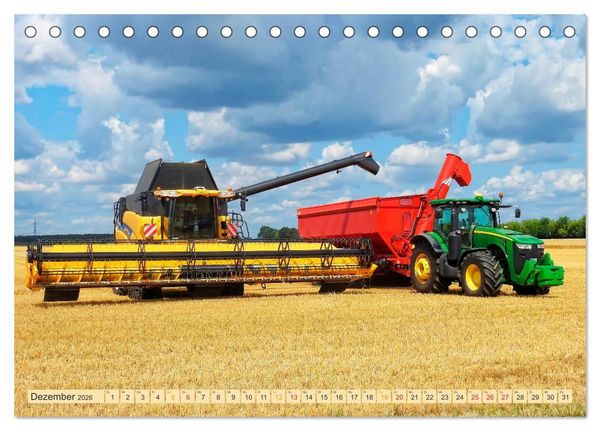 Produktbild: Giganten in der Landwirtschaft - M&auml;hdrescher (Tischkalender 2026 DIN A5 quer), CALVENDO Monatskalender