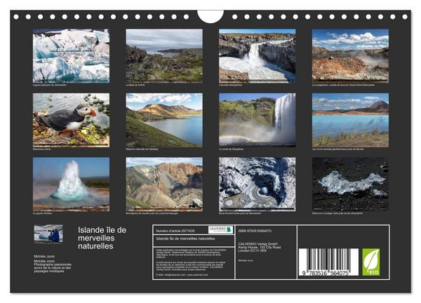 Produktbild: Islande &icirc;le de merveilles naturelles (Calendrier mural 2026 DIN A4 vertical), CALVENDO calendrier mensuel