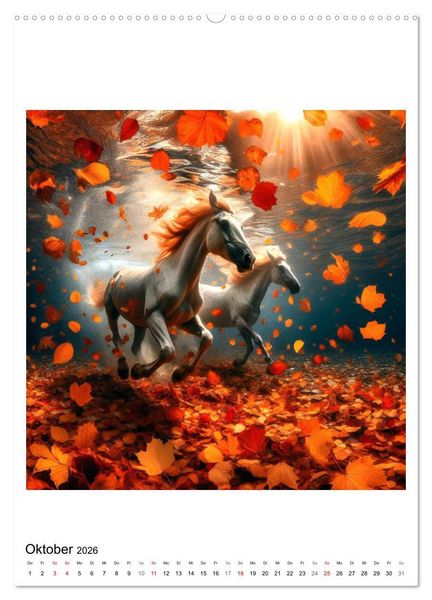 Produktbild: Pferde unter Wasser - Saddle up, die Tauchfahrt beginnt (hochwertiger Premium Wandkalender 2026 DIN A2 hoch), Kunstdruck in Hochglanz