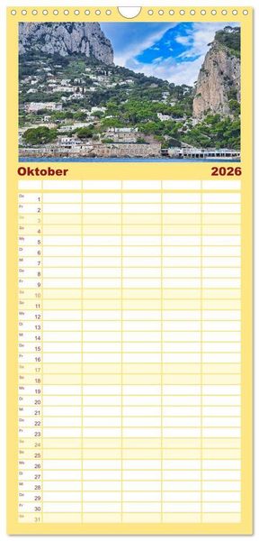 Produktbild: Familienplaner 2026 - Faszinierendes Capri mit 5 Spalten (Wandkalender, 21 x 45 cm) CALVENDO