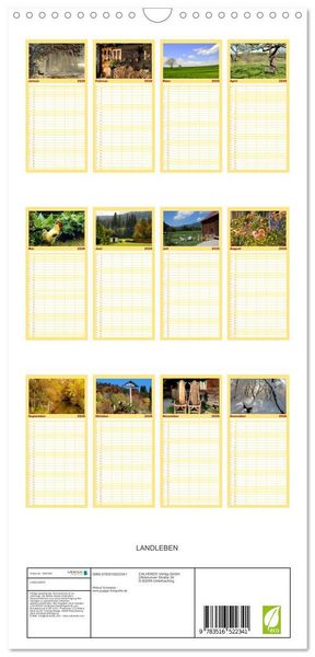 Produktbild: Familienplaner 2026 - LANDLEBEN mit 5 Spalten (Wandkalender, 21 x 45 cm) CALVENDO