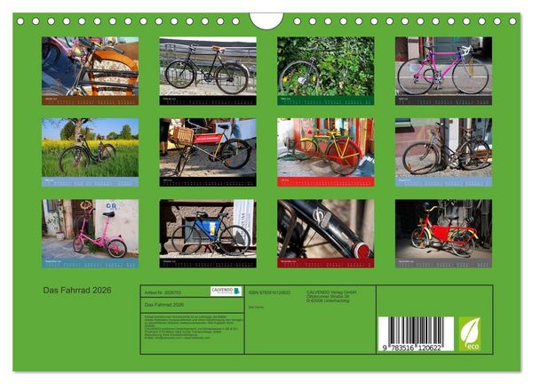 Produktbild: Das Fahrrad 2026 (Wandkalender 2026 DIN A4 quer), CALVENDO Monatskalender