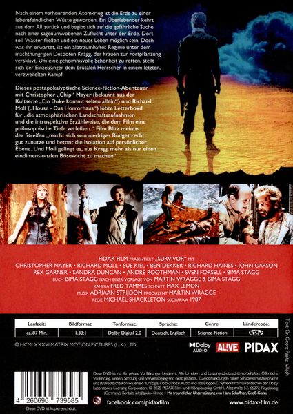 Produktbild: Survivor - Zum &Uuml;berleben verdammt / Postapokalyptisches Science-Fiction-Abenteuer mit Chip Mayer und Richard Moll (Pidax Film-Klassiker)