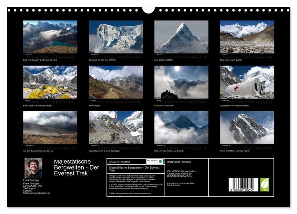 Produktbild: Majest&auml;tische Bergwelten - Der Everest Trek (Wandkalender 2026 DIN A3 quer), CALVENDO Monatskalender