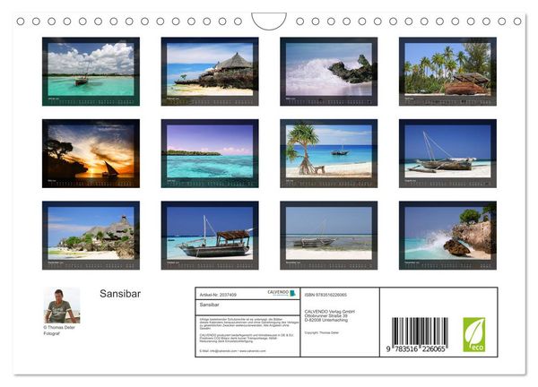 Produktbild: Sansibar (Wandkalender 2026 DIN A4 quer), CALVENDO Monatskalender